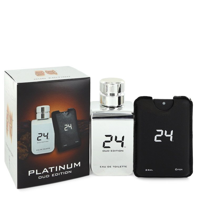 24 Platinum Oud Edition by ScentStory Eau De Toilette Concentree Spray  + 0.8 oz {Pocket Spray (Unisex) 3.4 oz  3.4 oz  Eau De Toilette Concentree Spray  + 0.8 oz Pocket Spray (Unisex)