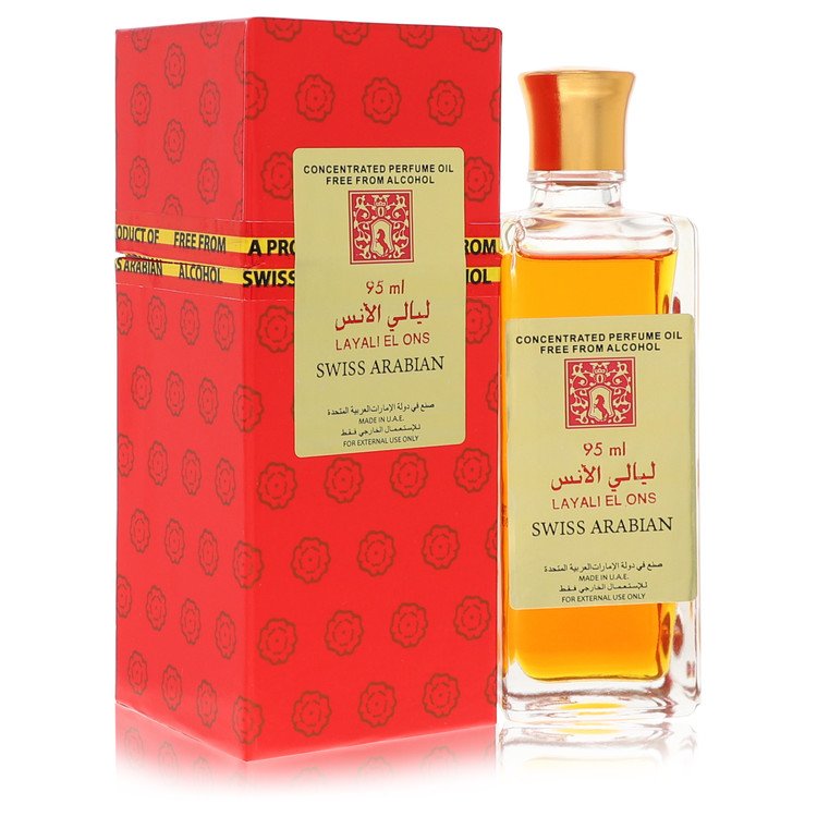 Swiss Arabian Layali El Ons by Swiss Arabian Concentrated Perfume Oil Free From Alcohol (Unboxed) 3.21 oz