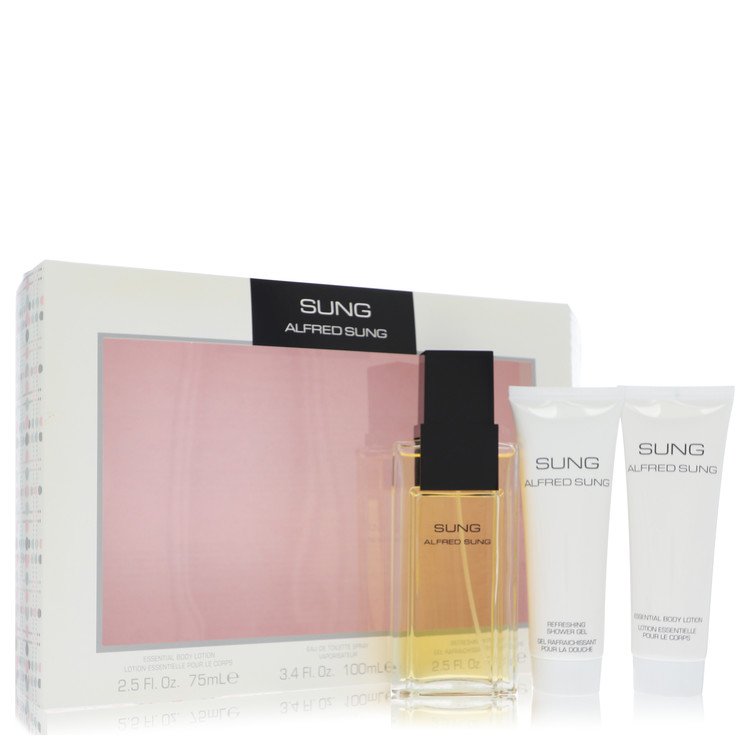 Alfred SUNG by Alfred Sung Gift Set -- 3.4 oz Eau De Toilette Spray + 2.5 oz Body Lotion + 2.5 oz Shower Gel