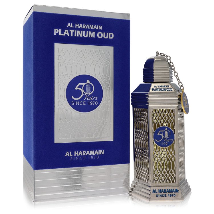 Al Haramain 50 Years Platinum Oud by Al Haramain Eau De Parfum Spray (Unisex) 3.3 oz