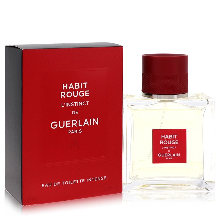 Habit Rouge L'instinct by Guerlain Eau De Toilette Intense Spray 1.6 oz