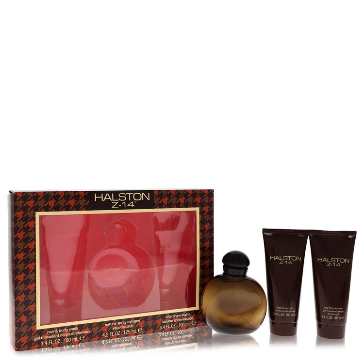 Halston Z-14 by Halston Gift Set -- 4.2 oz Cologne Spray + 3.4 oz After Shave Balm + 3.4 oz Hair & Body Wash