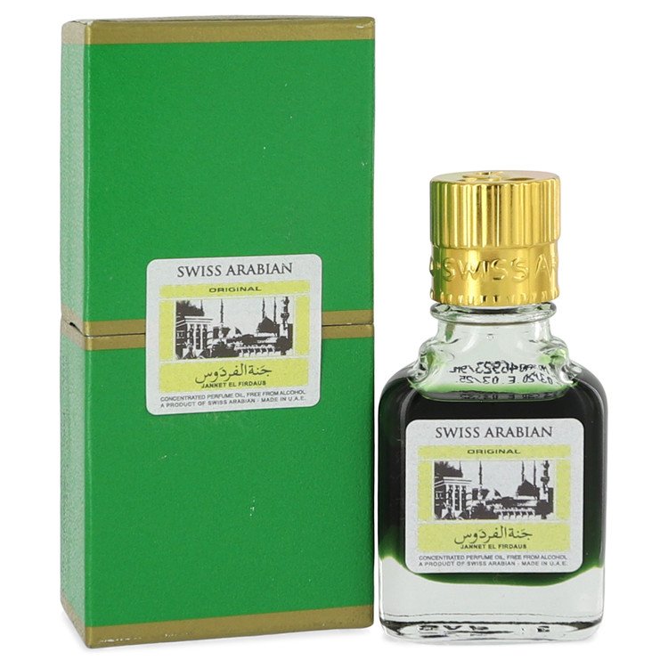 Jannet El Firdaus by Swiss Arabian Concentrated Perfume Oil Free From Alcohol (Unisex Green Attar) .30 oz