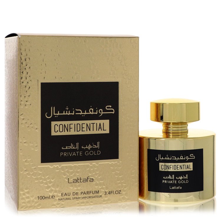 Lattafa Confidential Private Gold by Lattafa Eau De Parfum Spray (Unisex) 3.4 oz