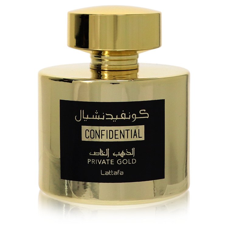 Lattafa Confidential Private Gold by Lattafa Eau De Parfum Spray (Unisex Unboxed) 3.4 oz