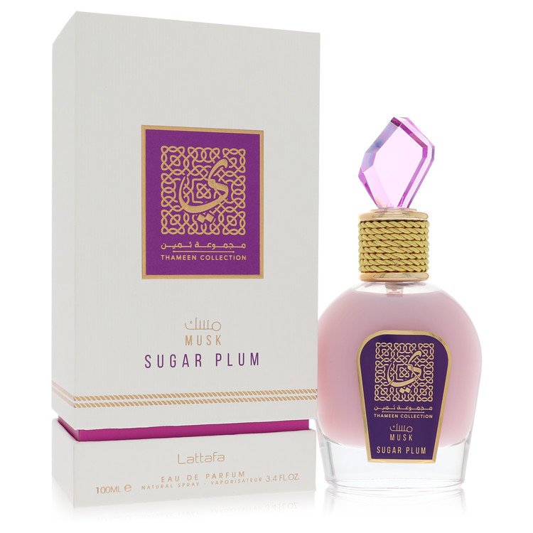 Lattafa Musk Sugar Plum by Lattafa Eau De Parfum Spray (Unisex) 3.4 oz