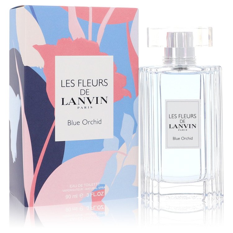 Les Fleurs De Lanvin Blue Orchid by Lanvin Eau De Toilette Spray 3 oz