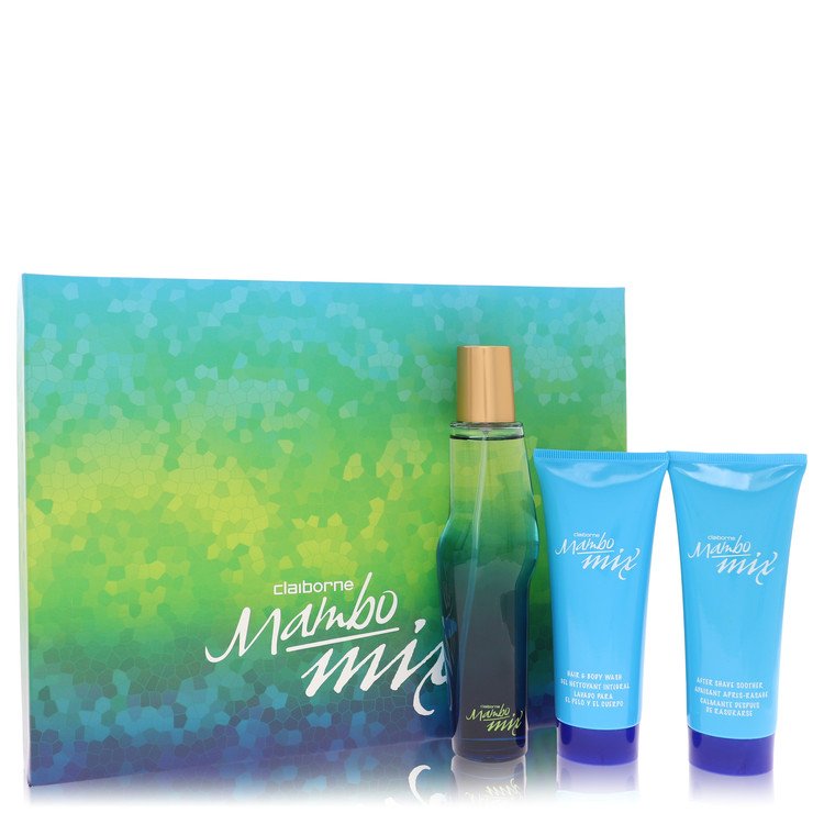 Mambo Mix by Liz Claiborne Gift Set -- 3.4 oz Eau De Cologne Spray + 3.4 oz After Shave Soother + 3.4 oz Shower Gel