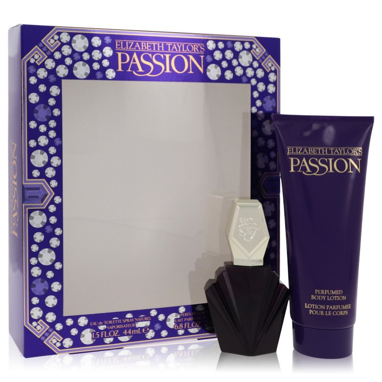 Passion by Elizabeth Taylor Gift Set -- 1.5 oz Eau De Toilette Spray + 6.8 oz  Body Lotion