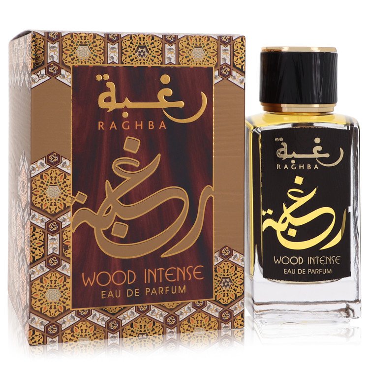 Raghba Wood Intense by Lattafa Eau De Parfum Spray (Unisex) 3.4 oz