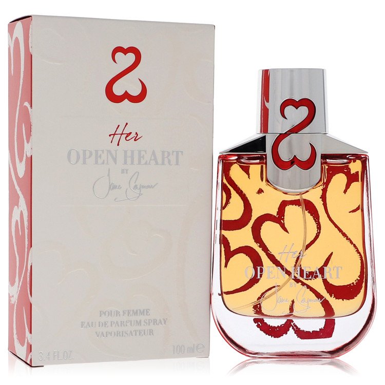 Her Open Heart by Jane Seymour Eau De Parfum Spray with Free Jewelry Roll 3.4 oz