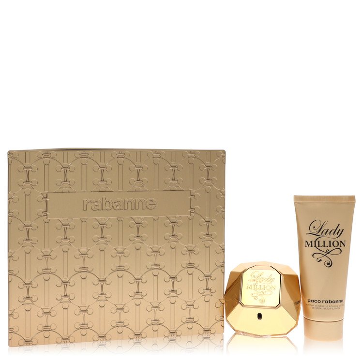 Lady Million by Paco Rabanne Gift Set -- 2.7 oz Eau De Parfum Spray + 3.4 oz Body Lotion