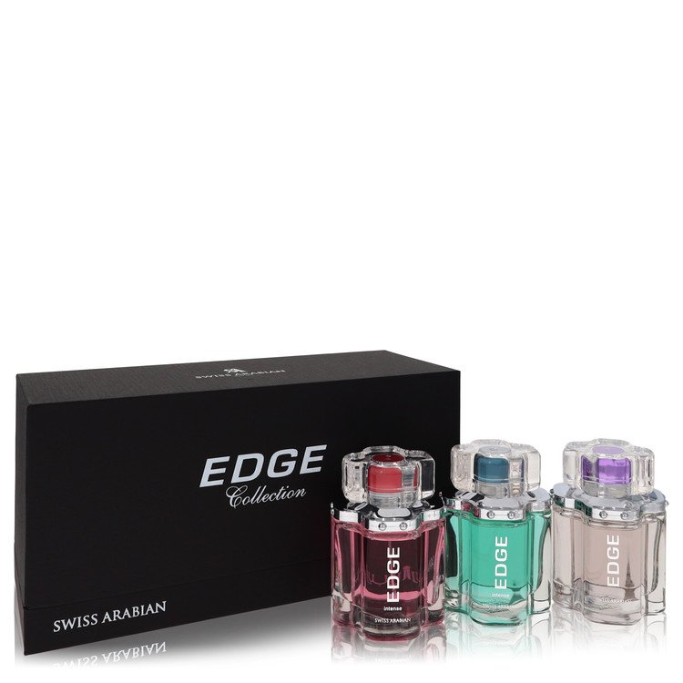 Edge Intense by Swiss Arabian Gift Set -- Edge 3.4 oz Eau De Parfum Spray for Women + Edge Intense 3.4 oz Eau De Parfum Spray for Women + Edge Intense 3.4 oz Eau De Toilette Spray for Men